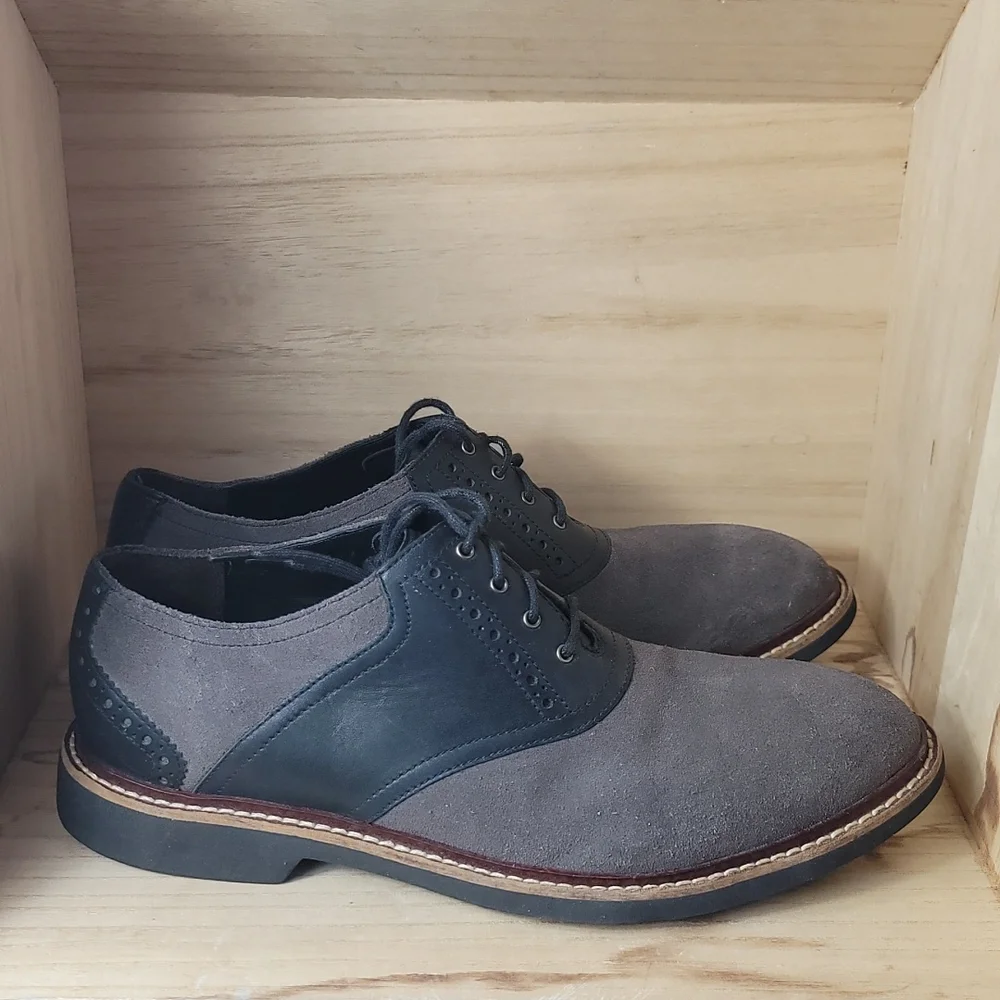 Cole Haan Mens Gray Oxford Shoes - Picture 3 of 10